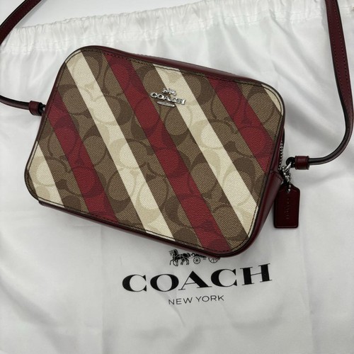 Coach Mini borsa a tracolla in pelle rivestita in tela originale Fc1387 marrone 112544