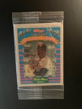 1991 KELLOGG'S CORN FLAKES WILLIE MAYS CARD #3 - SEALED IN PACKAGE - HOF