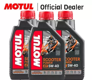 Motul 3 FLACONI 3 LITRI Olio Motore Moto Scooter Power 4T 5W40 100% Sintetico ma - Foto 1 di 1