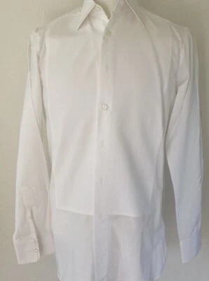 Zilli Tailored-Fit White Cotton Dress Shirt with Stitch 15 (Eu 38) Tuxedo Shirt - Image 1 of 4