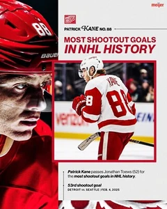 Patrick Kane Most Shootout Goals in NHL History Detroit Red Wings 8x10 NHL Photo - Picture 1 of 1