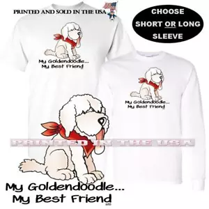 Maglietta personalizzata unisex Goldendoodle razza cane migliore amico serie cartoni animati - Foto 1 di 4