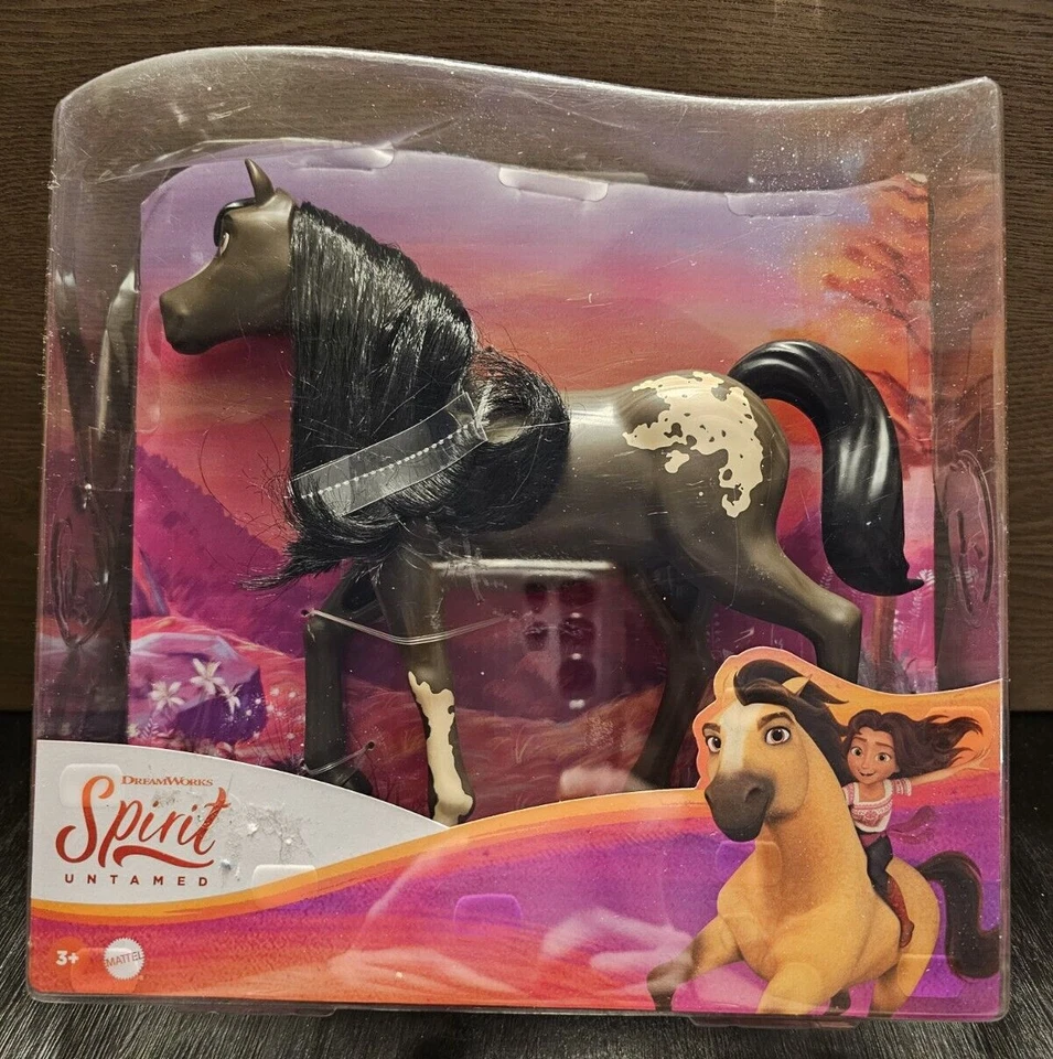 Spirit Untamed 8" Herd Horse Moving Head Bay Pinto With Long Black Mane 11d