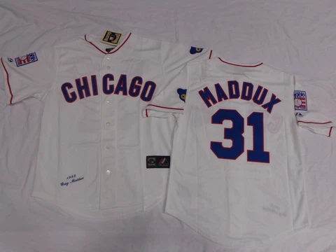 Chicago Cubs Greg Maddux Cooperstown Collection Sewn Jersey WHITE 2XL NEW Cover