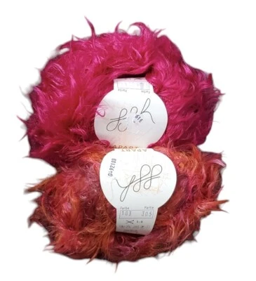 2x SRK Yarn Skeins Eyelash Yarn Pink Orange Made In Italy Mixed Colors 50g NWT - Image 1 of 4