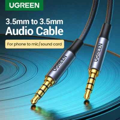 Ugreen 3.5mm Audio Mic Braided Cable 4-Pole TRRS Male to Male Stereo. 1m 2m - Image 1 of 4