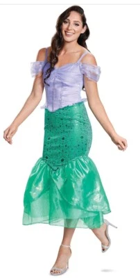 Disney Little Mermaid Halloween Deluxe Costume Adult 18-20 XL Princess  Dress - Image 1 of 4