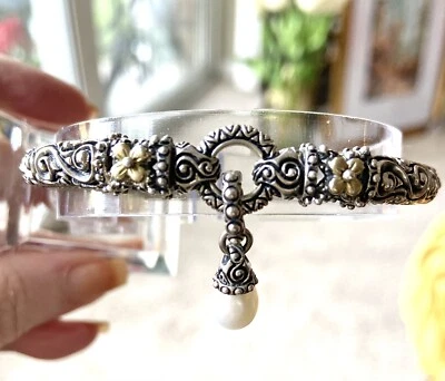 BRAZALETE BARBARA BIXBY ~ ESTERLINA Y 18K 7 "🩷 Foto 1 de 3