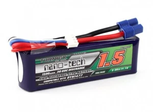 TURNIGY NANO-TECH 1500mAh 3S 11.1V 30C-60C LIPO BATTERY EC3 LOSI MINI 8IGHT RC - Picture 1 of 1