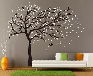 X-Large Birds Tree Branch Wall Stickers Vinyl Decals UK RUI250 - Picture 1 of 8
