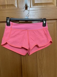 Ivivva Girls 10 Pinkish Orange Speed Up Shorts Athletic EUC - Picture 1 of 3