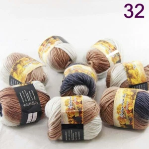 SALE 8Skeins x 50gr NEW Chunky Colorful Hand Knitting Wool Yarn 832 Dark Bronze - Picture 1 of 24