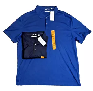 Polo uomo Calvin Klein Liquid Touch confezione da 2 2XL blu 100% cotone nuova con etichetta - Foto 1 di 14