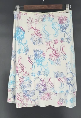 Santiki Womens Swimsuit Cover Up Skirt Sz M Pencil Floral Tropical Layered Lace — 第 1/4 张图片
