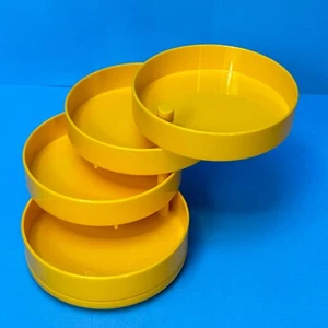 Vintage MCM InterDesign Plastic Swivel Desk Caddy in Yellow - Picture 1 of 7