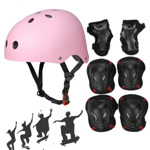 7pcs Bike Helmet for Women Girls Knee Elbow Pads Wrist Guards Protective Gear M - Picture 1 of 9