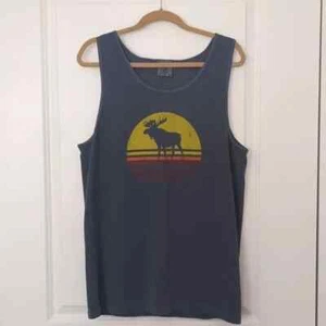 Mountain High Outfitters Moose Sunset Retro Vintage Look Tank Blue Medium NWOT - Picture 1 of 10