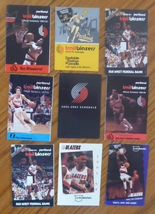 9 PORTLAND TRAILBLAZERS basketball pocket schedules 1975-76 - 2002-03 ex/nm - Picture 1 of 2