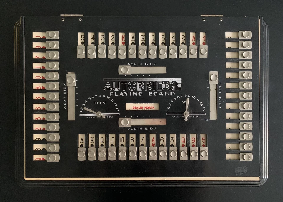 Vintage 1938 AutoBridge Playing Board w/ 13 Sheets - Made in USA - Image 1 of 2