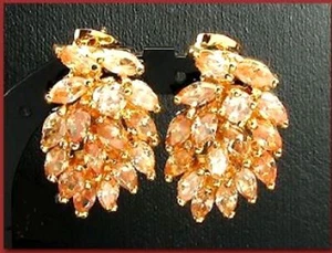 Ohrringe Aus Gold Und Swarovski In Honigfarbe - Bild 1 von 1