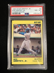 1990 Star Yellow Ken Griffey Jr Career Stats #2 PSA 8 Pop 4