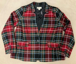 Chaqueta Blazer A Cuadros Navidad Appleseed’s Petites 16P para Mujer Nueva Sin Etiquetas - Imagen 1 de 5