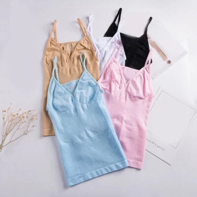 Women's Long Camisole Tank Tops Top Layering Casual Basic Cami Pullover - Image 1 of 4