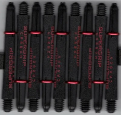 HARROWS Midi Black/Red SUPERGRIP CARBON Dart Shafts: 1 set of 3