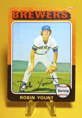 1975 年 Topps 棒球 #223 Robin Yount RC(酿酒人)名人堂 — 第 1/4 张图片
