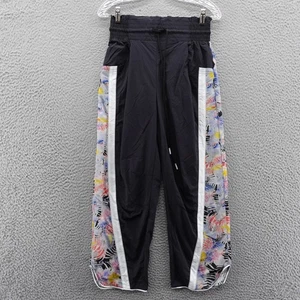 Free Movement Womens XS Champ Is Here Track Pants Barrel Leg Black Floral NEW - Picture 1 of 15
