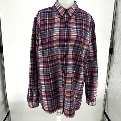 L.L.Bean Plaid Fleece Lined Flannel Shirt Jacket Size Large country preppy plaid - Image 1 of 4