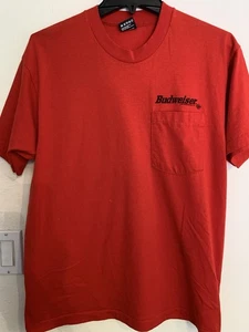 Budweiser Vintage Design T Shirt Size Large Red See Measurements - Picture 1 of 7
