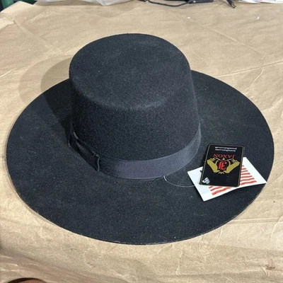 Chapéu bolero de feltro de lã feito nos EUA Jaxon Hats tamanho médio com etiquetas novo - Imagem 1 de 4