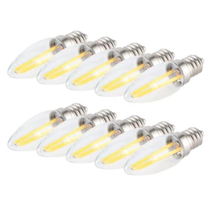 10Pcs E12 Long Filament Small LED Light Bulbs Dimmable Lamp 1.5W AC110V For HG - Picture 1 of 20