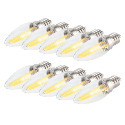 10Pcs E12 Long Filament Small LED Light Bulbs Dimmable Lamp 1.5W AC110V For HG - Image 1 of 4