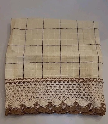 Cenefa Adirondack FARMHOUSE, 60" W X 15", crudo/tostadas, algodón, bolsillo de varilla Foto 1 de 2