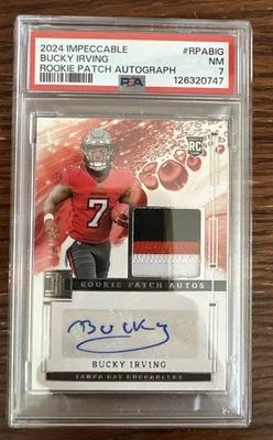 2024 Impeccable BUCKY IRVING RPA /99 Buccaneers Rookie 3 Color Patch Auto RC SP - Image 1 of 2