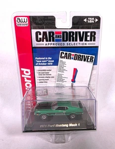 Auto World • 1971 Ford Mustang Mach 1 • Green • 1:64 scale • New in Package - Picture 1 of 8