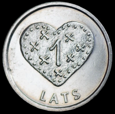 Latvia Latvija coin 1 Lats 2011 - Gingerbread Heart Christmas theme. # 054 - Image 1 of 2