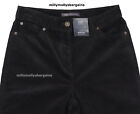 M&S Womens Marks and Spencer Black Straight Cord Trousers Size 24 Regular