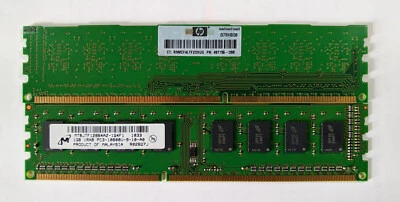 2GB Kit (2x1GB) HP 497156-D88 PC3-10600U 1333MHz 1Rx8 DDR3 240-P Non-ECC RAM - Image 1 of 2