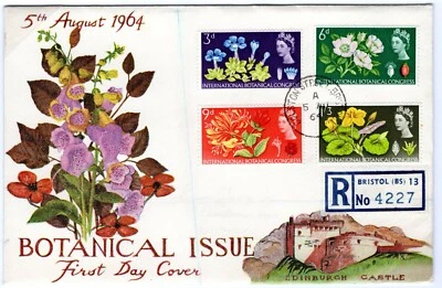 GB QEII FDC Botanical Issues First Day Cover 1964{samwells-covers}8b.12 - Image 1 of 4