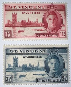 Travelstamps: 1946 St. Vincent Stamps Sc #152-153 Mint MOGH - Picture 1 of 6