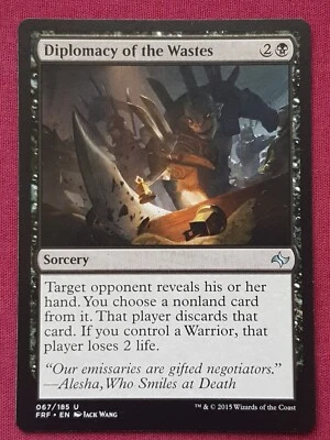 Magic The Gathering FATE REFORGED DIPLOMACY OF THE WASTES black card MTG - Image 1 of 2