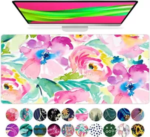 Large Desk Mat Pink Flowers Extended Mouse Pad Laptop Desk Mat Girls XL - Picture 1 of 8