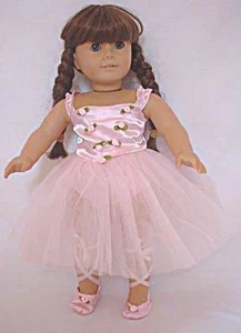 Rosa Ballerina 3-teiliges Set mit Ballettschuhen und Höschen passt 18" American Girl Puppen - Bild 1 von 3