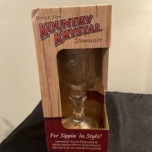 NIB KOUNTRY KRYSTAL STEMWARE WITH COASTER - Picture 1 of 7
