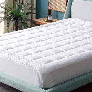 Memory Foam Mattress Pad Queen for Pressure Relief, Strong-Support & Ultra-Cozy  - Picture 1 of 6