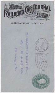 USA 2 C Ganzsache mit tollem Eisenbahnmotiv "Railroad Car Journal" New York 1899 - Bild 1 von 2