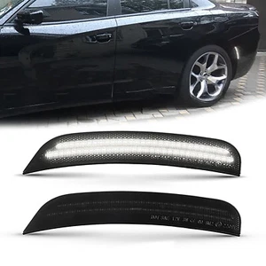 2x Black Lens White LED Side Marker Light For Chrysler 300 300S 300C 2015-2023 - Picture 1 of 11